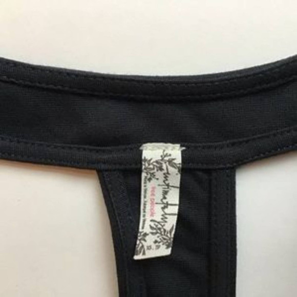 FREE PEOPLE Cami Hang Out Halter Top Black Sz XS NWOT - Picture 6 of 10